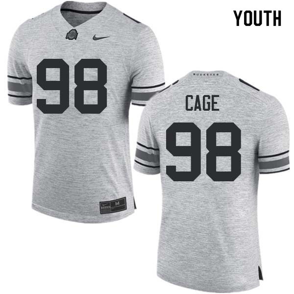 Ohio State Buckeyes #98 Jerron Cage Youth NCAA Jersey Gray